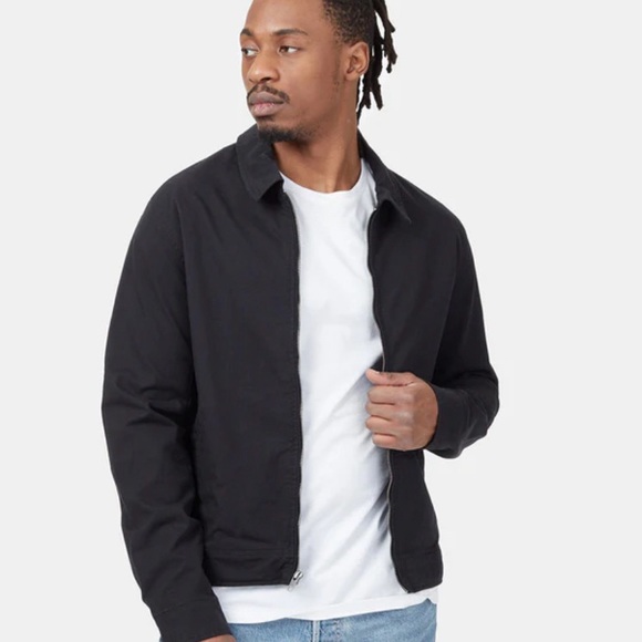TENTREE Men’s Harrington Zip Front Black Jacket Size Medium - Picture 3 of 11